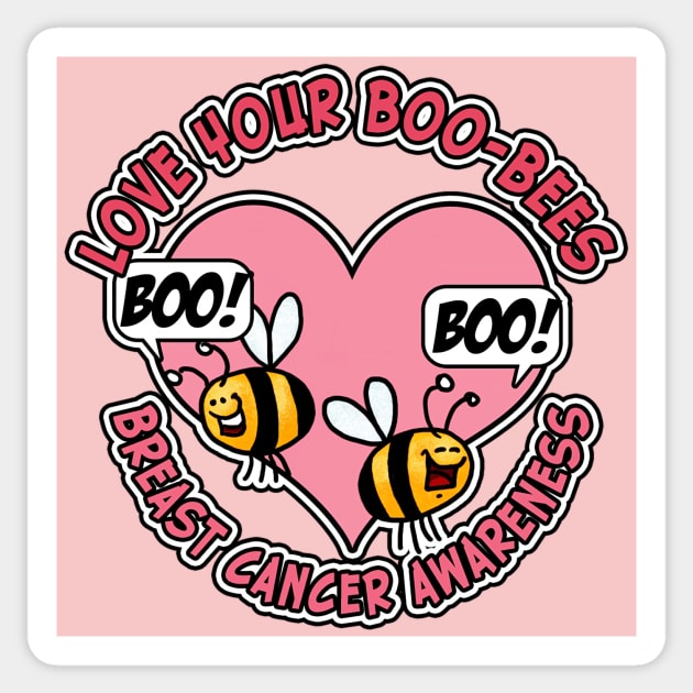 Love Your Boo-Bees (Breast Cancer Awareness) Sticker by Corrie Kuipers